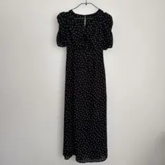 GRL 黒 ブラック　ドット　水玉　ワンピース　S