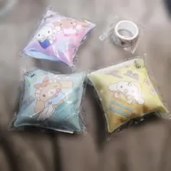 くら寿司　シナモンロール第2弾　クッションチャーム3個&マステ1個