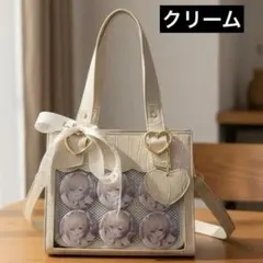 クリーム　痛バッグ ミニトート ショルダーバッグ クロコ風 新品