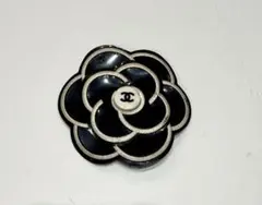 CHANEL カメリア ブローチ ココマーク ホワイト ブラック ヴィンテージ CHANEL カメリア ブローチ ココマーク ホワイト ブラック ヴィンテージ