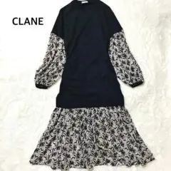クラネ ドッキングワンピース 0サイズ 花柄 CLANEフラワーレースミックス