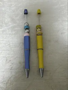 ビーズ付きツイストボールペン2色セット
