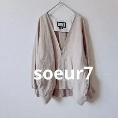 soeur7 スール7 リネン混ドルマン ノーカラー ジップブルゾン ヤマダヤのサムネイル