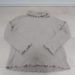 ベージュ メロウフリル 長袖カットソー ハート刺繍