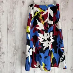 【MOTF】フレアスカート　総柄　膝下丈　裏地あり　個性的　派手　SHEIN