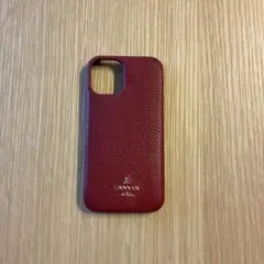 ランバン iPhone12 miniケース 本革 赤のサムネイル
