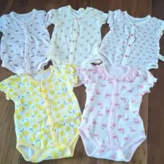 肌着　ロンパースセット　60サイズ　女の子　暑い日は１枚で部屋着にも