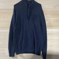 TOMMY HILFIGER ネイビー ハーフジップニット XL 古着