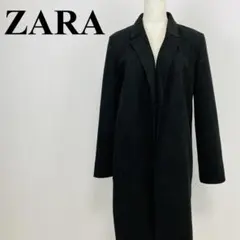 ZARA ロングコート スウェード 黒 XS 1492-Bのサムネイル