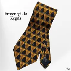 Ermenegildo Zegna シルクネクタイ ゴールド 総柄 イタリア製
