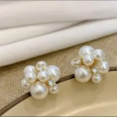 パールピアス　パール 　 ゴールド 上品 シンプル レディース フォーマル