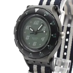 稼働品 swatch スウォッチ メンズ腕時計 ダイバー NATOベルト
