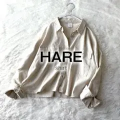 HARE ハレ リネン コットン シャツ ブラウス ベージュ ゆったり 長袖
