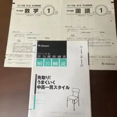 ベネッセ 進研模試 2017年度 第1回 中学1年　新入生学力推移調査　国と英のサムネイル