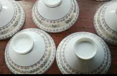 陶器飯碗　飯茶碗　ご飯茶碗　５客　昭和時代　昭和レトロ　可愛い　ポップ