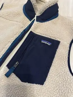 Patagonia フリースベスト M ホワイト/ネイビー