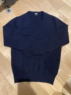 UNIQLO ネイビー Vネックカシミヤセーター S