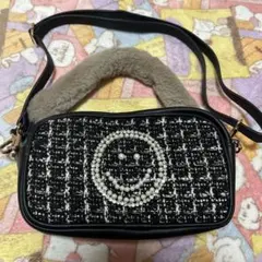 スマイルマーク パール装飾 ショルダーバッグのサムネイル