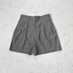 LOWRYS FARM/ショートパンツ/M/グレー/チェック柄/美脚/きれいめ