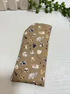 メガネケース プチキャット モカ 猫☆ハンドメイド ソフトケース