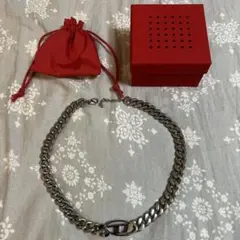 DIESEL オーバルDロゴ チェーンネックレス