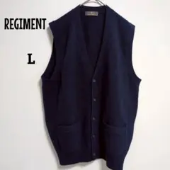 REGIMENT/ベスト/毛100%/L1/ネイビー/チョッキ/前ボタン/ウール
