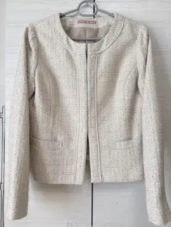 Natural Beauty Basic ツイードジャケット アイボリー