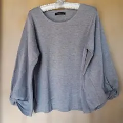 グレー バルーンスリーブ ニットセーター