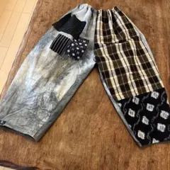 確認用 古布 襤褸 パッチワーク ルーズなバルーンパンツ - メルカリ