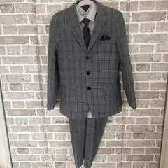 170 グレー系チェック フォーマルスーツ