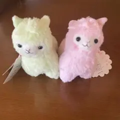 【平成レトロ】アルパカッソマスコットキーホルダー（ピンク、グリーン）（アルパカ）のサムネイル