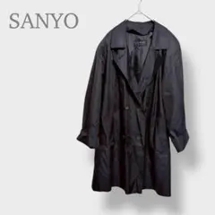 【極美品】サンヨーエクセレント　ステンカラーコート　シルク混　ライナー付き　XL 極美品】サンヨーエクセレント ステンカラーコート シルク混 ライナー