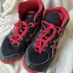 女バス　ASICS バスケットシューズ ブラック/レッド　24.5センチ