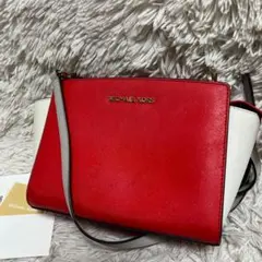 マイケルコース　ショルダーバッグ　レザー　バイカラー　セルマ　2way