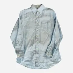 け*い様 極美品【ブルックスブラザーズ】 リネン100% 90s 水色シャツ M
