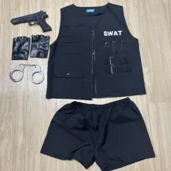 SWAT コスプレ衣装セット ベスト・手錠・グローブ・トイガンのサムネイル