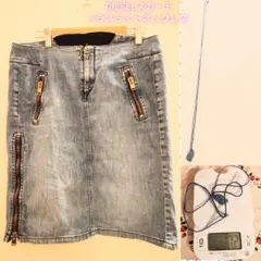DIESEL デニムスカート + ラズライトネックレス