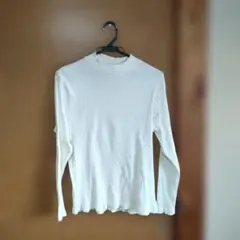 UNIQLO ホワイト リブ編み 長袖Tシャツ 3XL