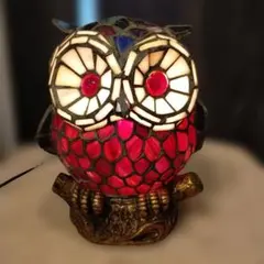 656 ステンドグラス フクロウ型 テーブルライト - メルカリ