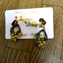 花とハートのイヤリングセット