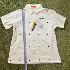 新品LLサイズ　マリクレールゴルフUVカット吸汗速乾小花柄刺繍半袖ポロシャツのサムネイル