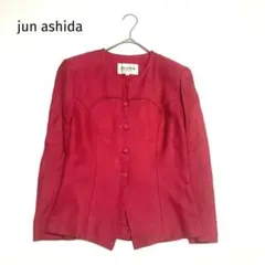 jun ashida ノーカラージャケット 7号 ウール100 レッド レトロのサムネイル