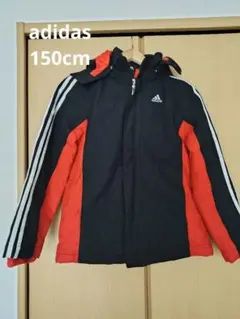 adidas フード付き中綿コート　150センチ　赤黒