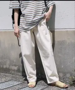 FREAK'S STORE デニム　ベージュ　パンツ ウエストゴムL