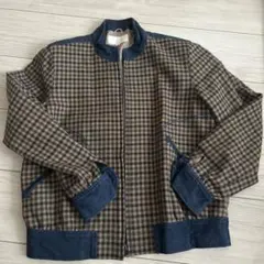 チェック柄　90'sスタンドカラーブルゾン古着used AS27