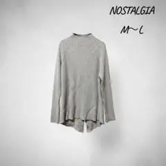 &. NOSTALGIA リブニット ハイネック グレー M〜L タグ付き