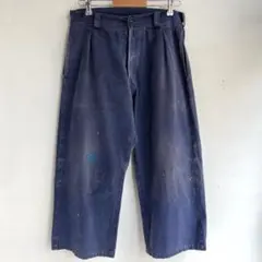 50s 60s フレンチ ワークパンツ コットンリネン メティス ユーロ 古着