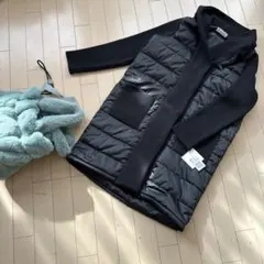 ページ限定sale新品☆ブラック☆異素材フード付アウター⭐︎定価３６０００円☆９号