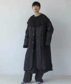 新品未使用！エレンディーク エコレザーパイピング ロングコート 01 