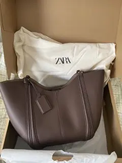 ZARA ブラウン トートバッグ